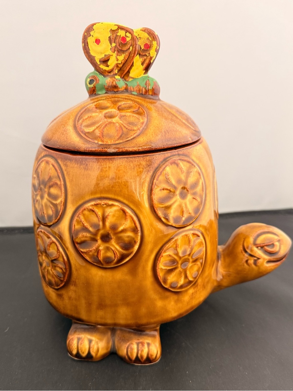Vintage McCoy Pottery Tommy Tortoise Turtle Cookie Jar